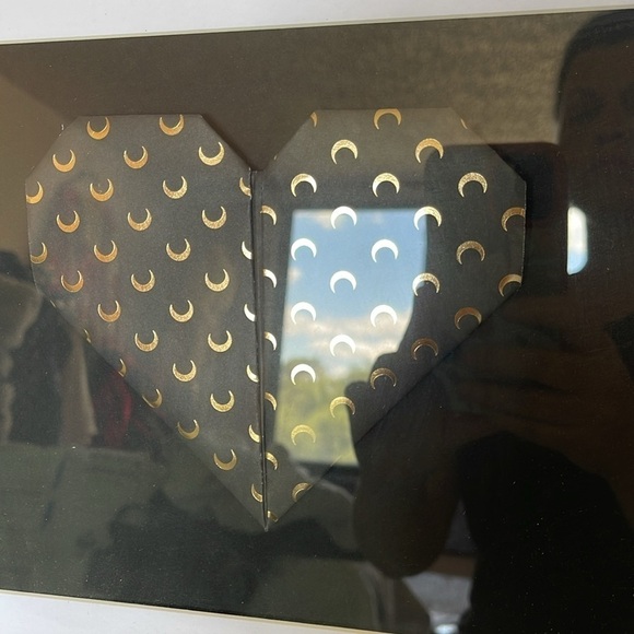 HANDCRAFTED Origami black heart Handmade hand crafted by me Sinta Margot NWT - Picture 3 of 12